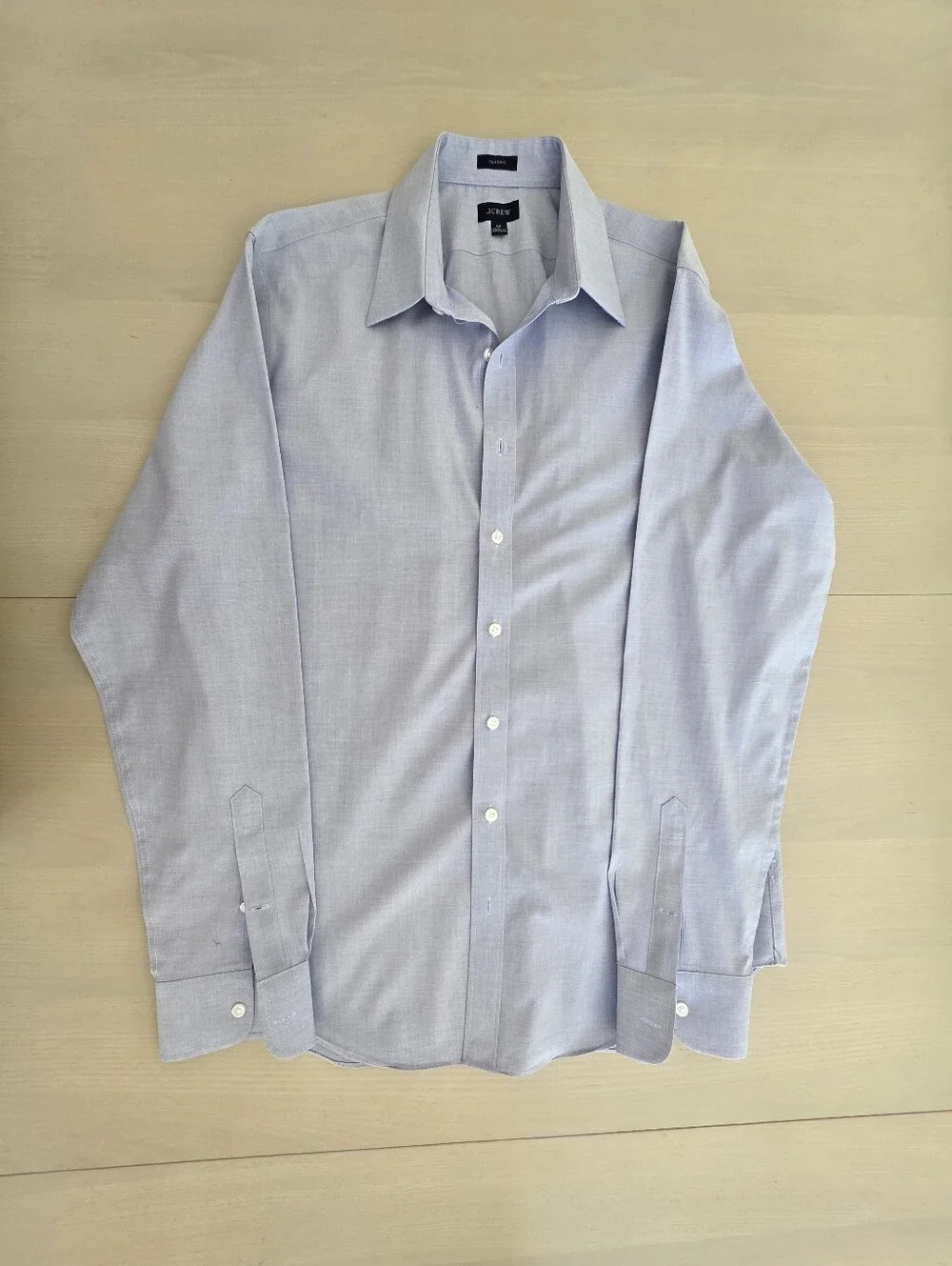 J CREW Men's Tall Bowery point-collar stretch cotton shirt in Blue Size LT $98